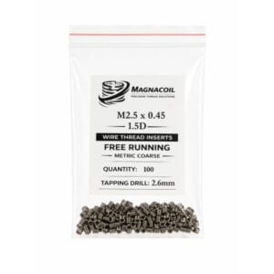 MAGNACOIL Wire Thread Inserts Size M2.5 x 0.45 x 1.5D
