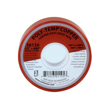 Poly-Temp Copper Anti-Seize Tape – Size 1/2″ x 600″