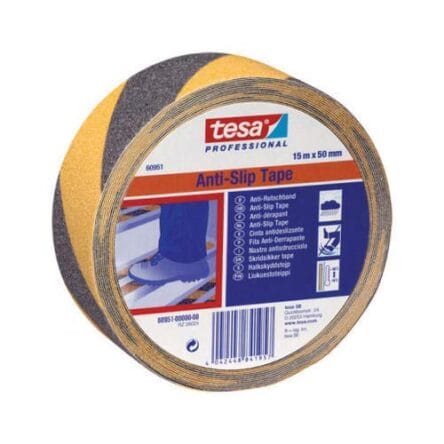 Tesa Anti Slip Tape 60951 15 m x 50 mm Black/Yellow