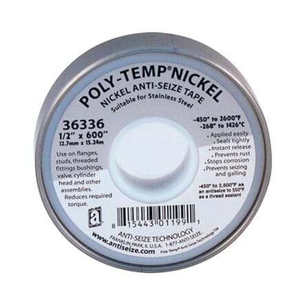 Poly-Temp Nickel Anti-Seize Tape – Size 1/2″ x 600″